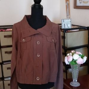 Chico's Brown Bomber Jacket Size 1